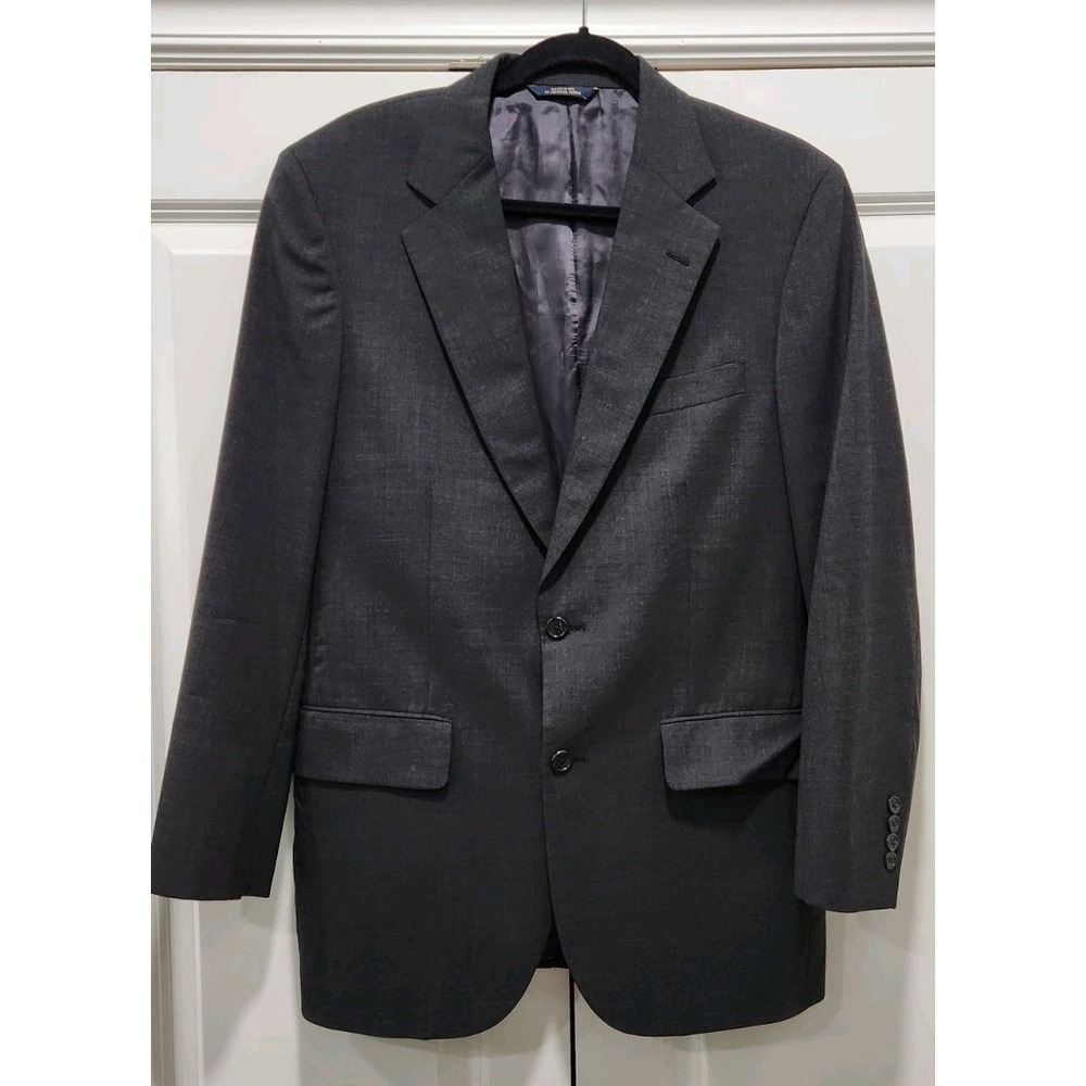 BROOKS BROTHERS‎ BROOKSEASE Blazer Jacket Size 38R Gray 100% Wool MADE IN USA